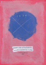 "Severe level of visuospatial disorganization of times", The Clock Drawing Test, acrylic on paper, Sandrine Angelo, 2019