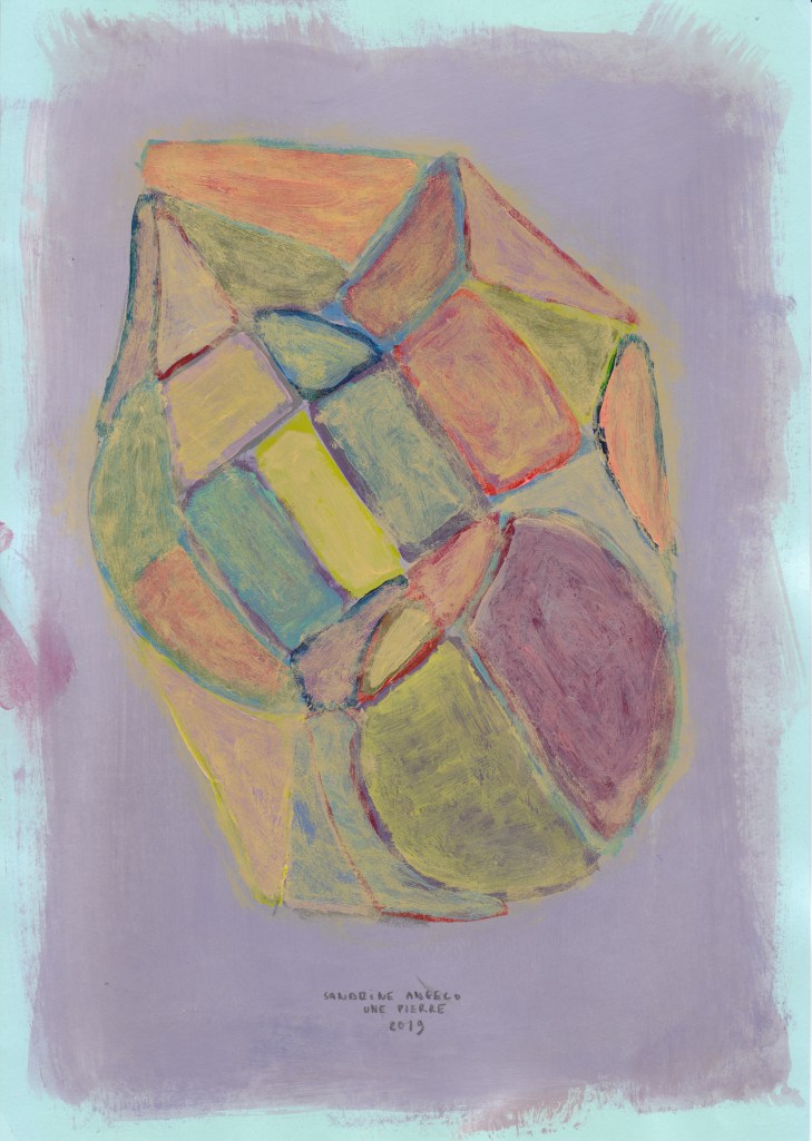 Little things A4, acrylic on paper, Sandrine Angelo, 2019