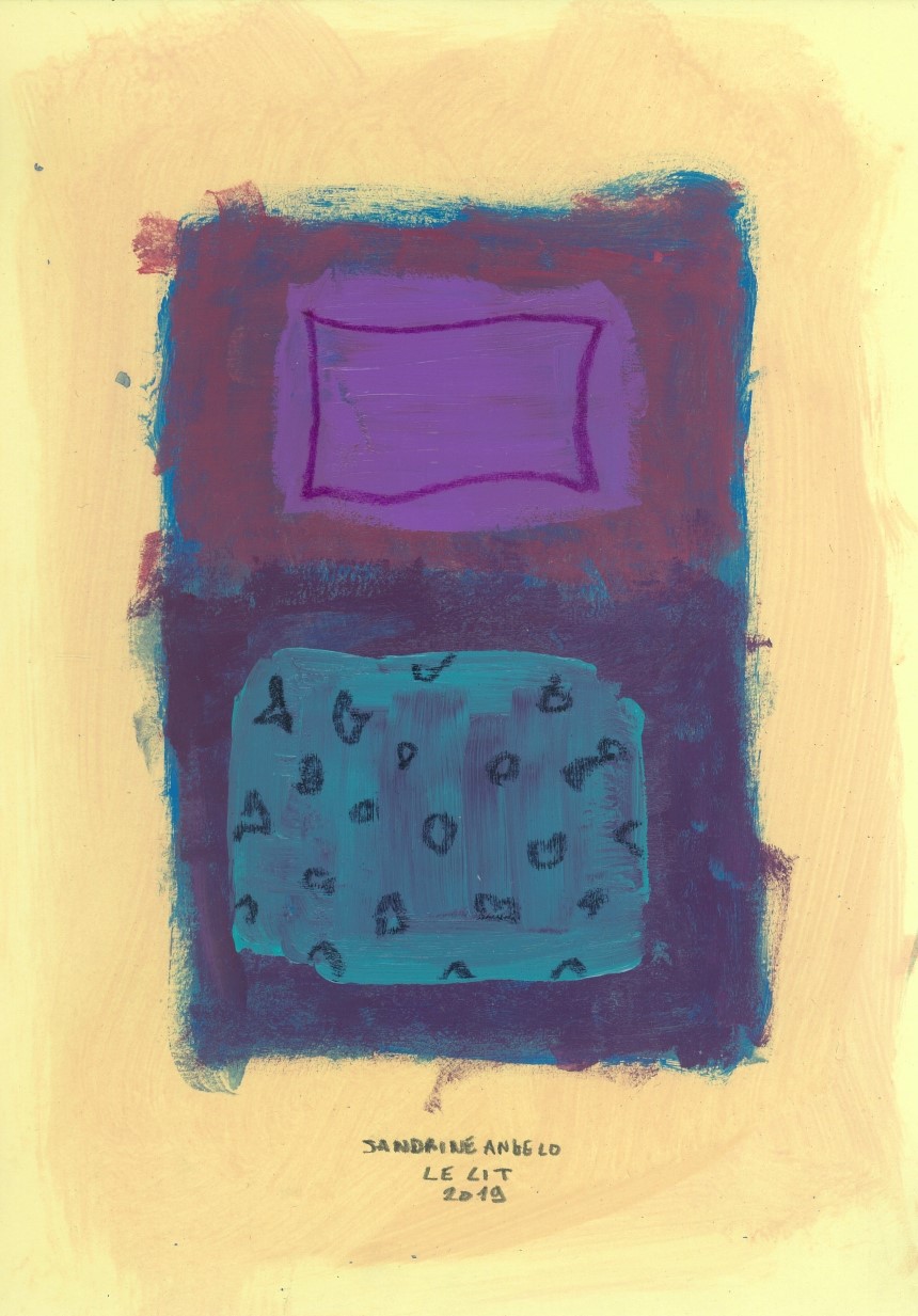 Little things, A5, acrylic on paper, Sandrine Angelo, 2019