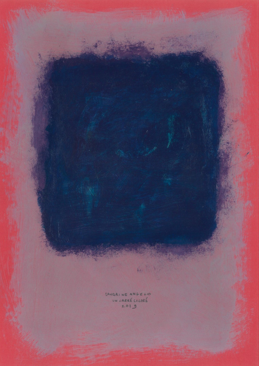 Square, A4, acrylic on paper, Sandrine Angelo, 2019