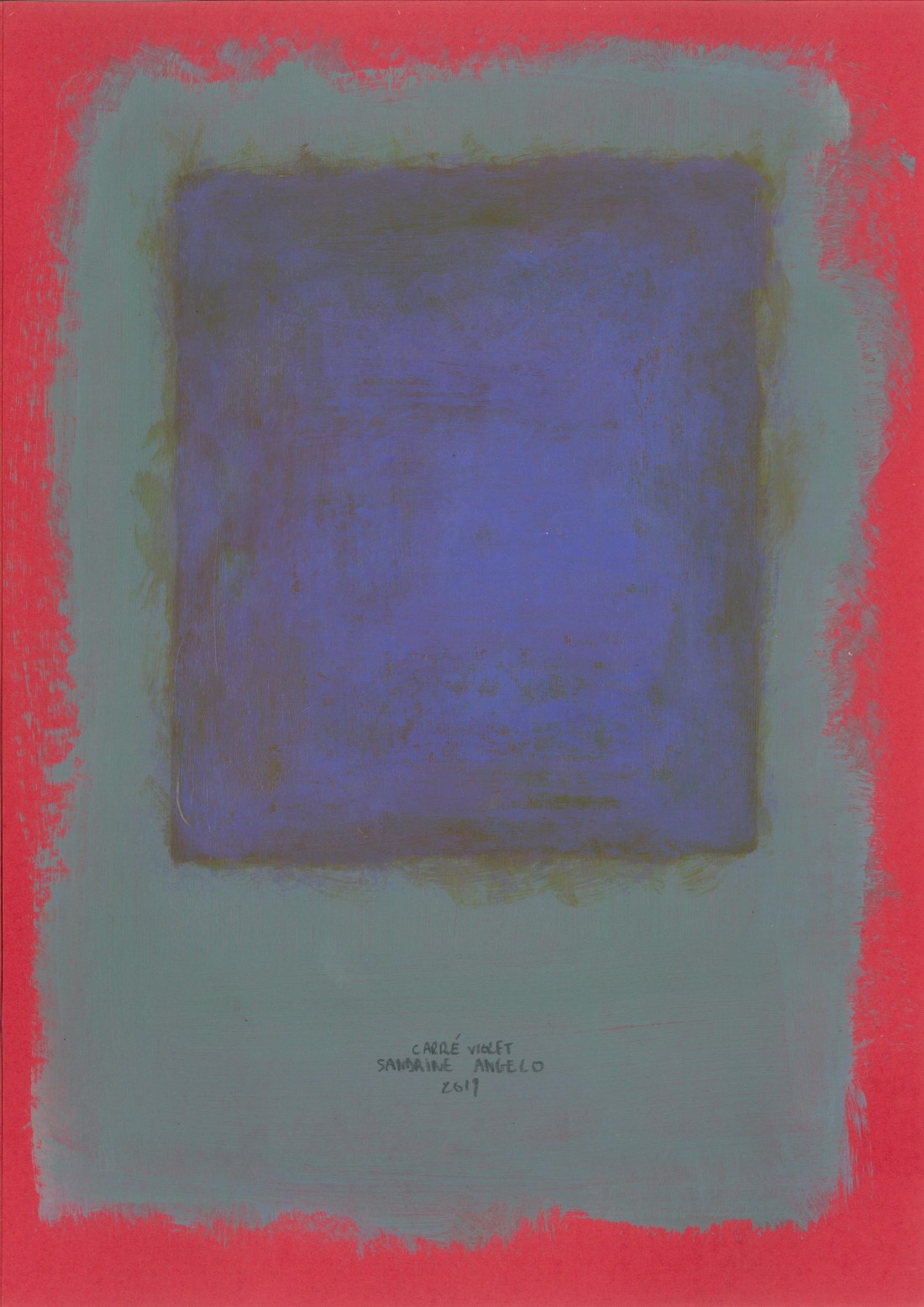 Square, A4, acrylic on paper, Sandrine Angelo, 2019