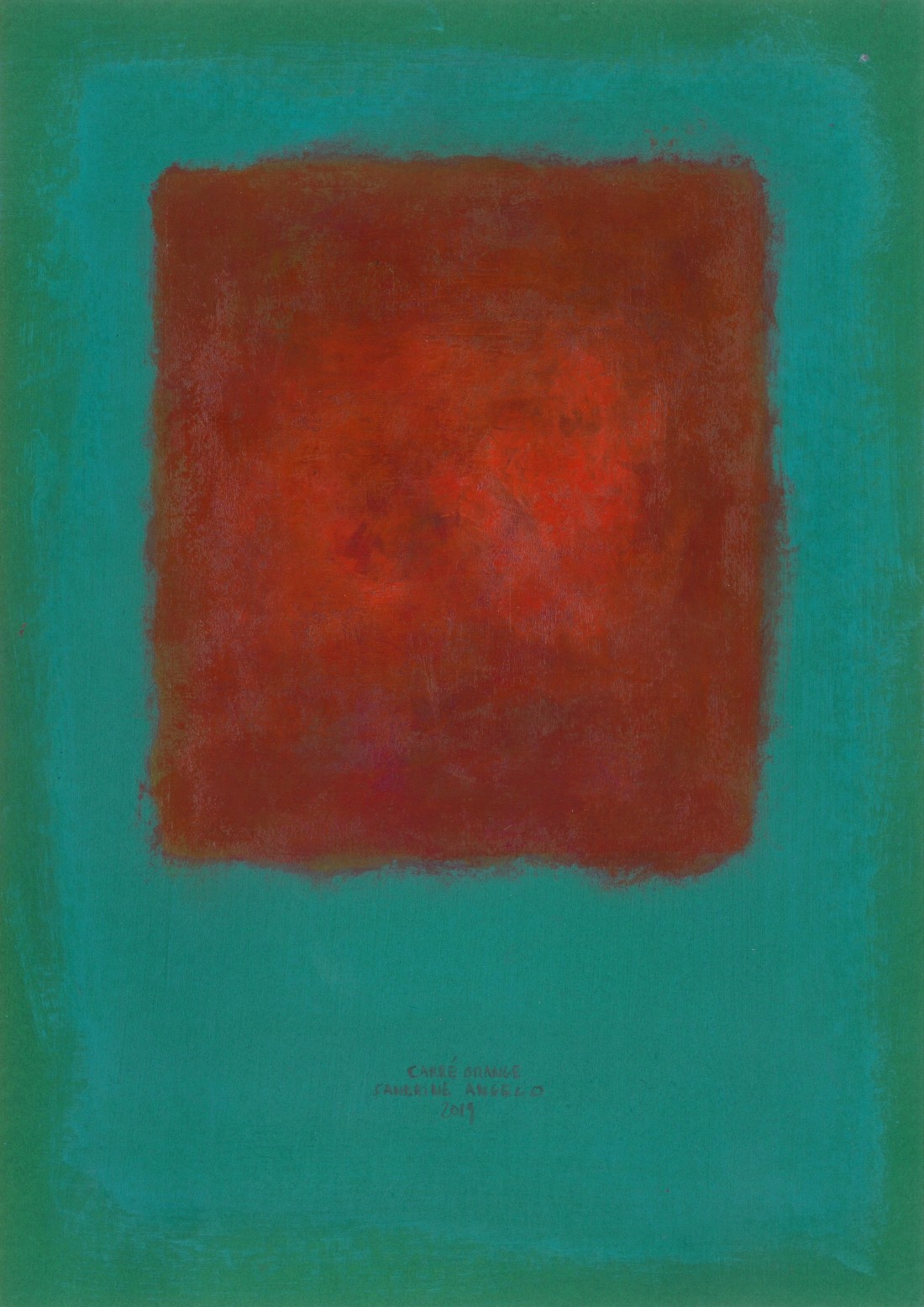 Square, A4, acrylic on paper, Sandrine Angelo, 2019