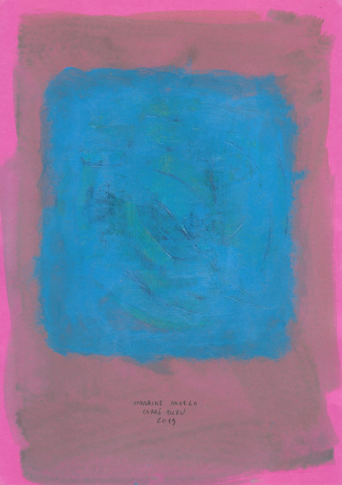 Square, A4, acrylic on paper, Sandrine Angelo, 2019